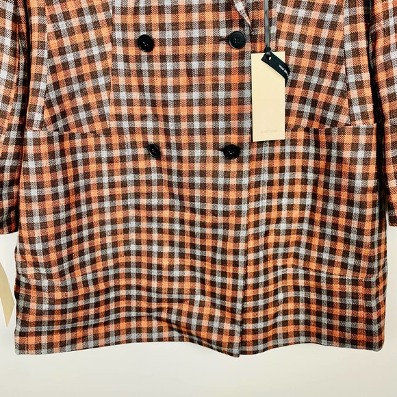 #3 SUISTUDIO | NWT Joss Check Double Breasted Wool & Silk Long Jacket Size 10 - Picture 7 of 14
